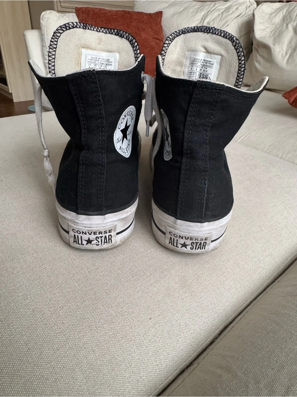 Platform Converse Black & White High Top Sneakers